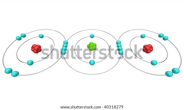 陽子 中性子 および炭素原子と酸素原子を含む電子を示す二酸化炭素 Co2 の原子図 のイラスト素材