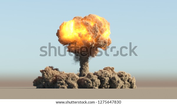Atomic explosion 3d\
illustration
