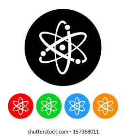 Atomic Symbol Icon with Color Variations.  Raster version.