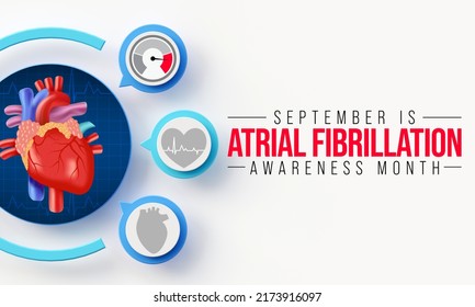 Atrial Fibrillation (AFIB) Awareness Month Is Observed Every Year In September, It Is A Heart Condition That Causes An Irregular And Often Abnormally Fast Heart Rate. 3D Rendering