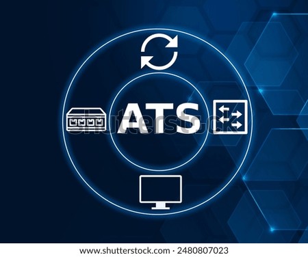ATS acronym, an automatic transfer switch is a device that automatically transfers a power supply from its primary source to a backup.