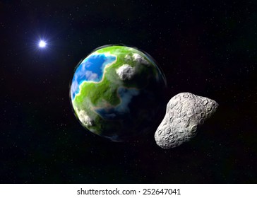 Attack Of The Asteroid On The Earth Exoplanet