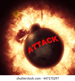 Attack Bomb Showing Attacker Clashes And Explosion