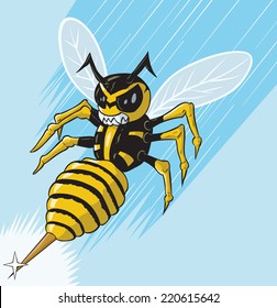 Attacking wasp 