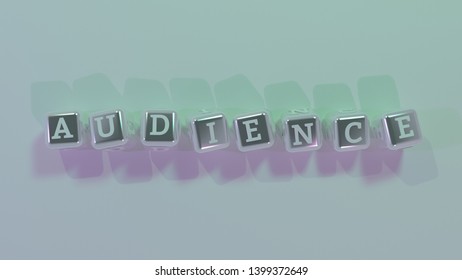 Audience computer ICT keyword. Graphic resource, texture or background, for web page or design. 3d