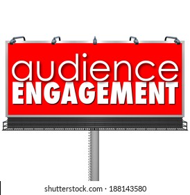 Audience Engagement Words Red Billboard Customer Participation