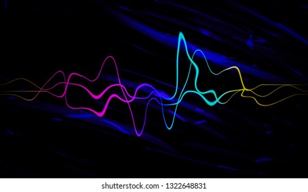 Audio digital equalizer technology, pulse musical. Abstract colorful sound waves for party, DJ, pub, clubs, disco.