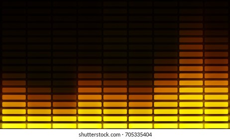 Audio Equalizer Bars Moving. Music Control Levels.Orange.More Color Options In My Portfolio. 3d Illustration