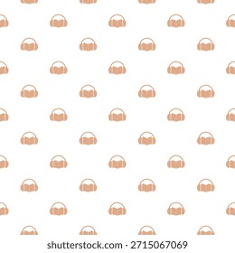 Audio guide seamless pattern isolated on white background