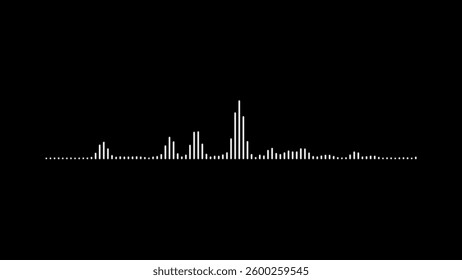 Audio music visualization, and equalizer. Audio waveform, sound waves. VJ disco party, pop music. Soundtrack, voice recording