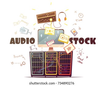 Audio Stock For Royalty Free Music Sound Effects Download From Global Contributors Community Retro Cartoon  Illustration 