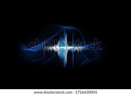 Audio waves on black background. Visual representation of sound