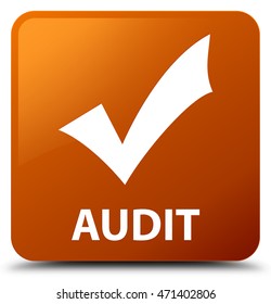 Audit (validate icon) brown square button