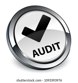 Audit (validate icon) isolated on 3d white round button abstract illustration