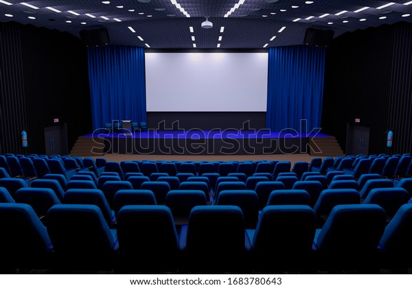 auditorium cinema room\
scene, 3d\
illustration
