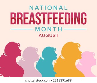 August is national breastfeeding month, background design with colorful typography - Powered by Shutterstock