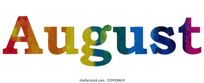 August Typography Text Banner Word August Stock Illustration 2199338619 ...