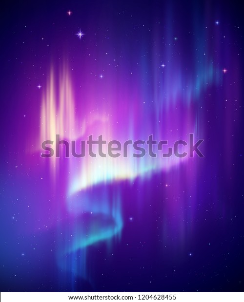 オーロラ ボレアリス抽象的背景 極性夜空イラストの北光 自然現象 宇宙の奇跡 驚異 ネオン輝線 紫外スペクトル のイラスト素材