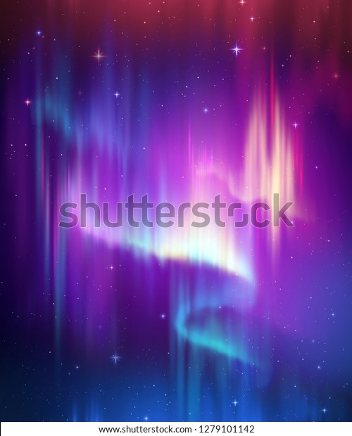 オーロラ ボレアリス抽象的背景 極性夜空イラストの北光 自然現象 宇宙の奇跡 驚異 ネオン輝線 紫外スペクトル のイラスト素材