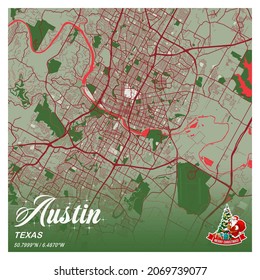 Austin - United States Christmas City Map