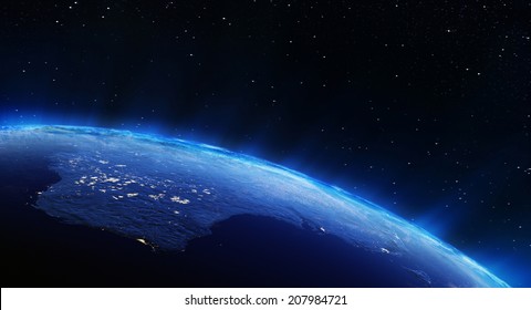 Australia City Lights. Elements Of This Image Furnished By NASA