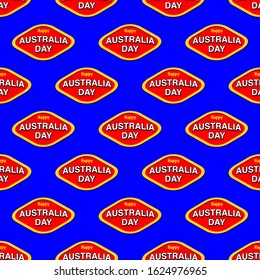 Australia Day in shape of vegemite logo on blue background in a seamless repeat pattern