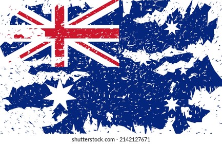 Australia Flag. Grunge Australian Flag. 