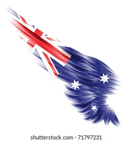 The Australia Flag On Abstract Wing And White Background