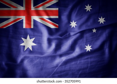 Australia Flag On Grunge Fabric