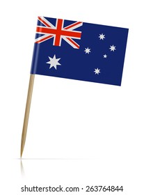 Australia Flag Toothpick On White Background