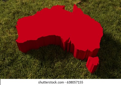  Australia Map 3D Illustration