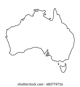 Simple Outline Map Australia Vector Silhouette Stock Vector (Royalty ...