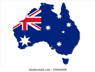 Australia Map Flag Stock Illustration 159644399 