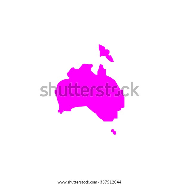 Australia Map Pink Icon On White Stock Illustration 337512044