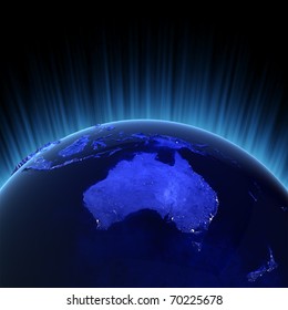Australia and New Zealand. Maps from NASA imagery