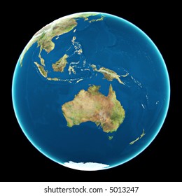 Australia On Globe