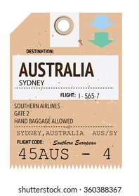 Australia Sydney Boarding Pass Ticket.