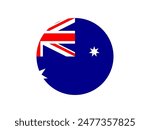 Australia.country detailed Round flag.Australia. country flag white background.Flat Flat Round Australia