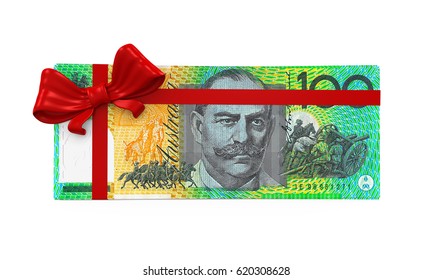 Australian Dollar Money Gift. 3D Rendering