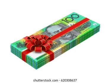 Australian Dollar Money Gift. 3D Rendering