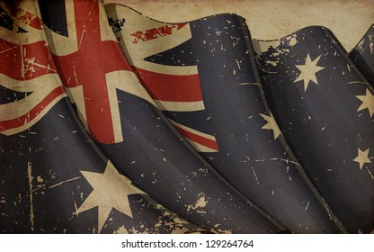 Australian Flag Old Paper