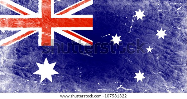 Australian Flag Painted Vintage Style Stock Illustration 107581322