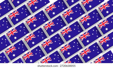 Australian flags arranged in a grid pattern for national day or events