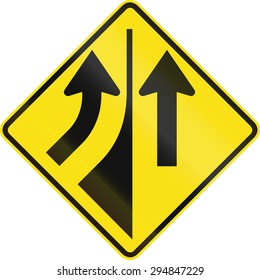 Australian Road Warning Sign - Merging From The Left