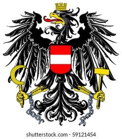 Austrian Coat Arms Over White Background Stock Illustration 1021527160