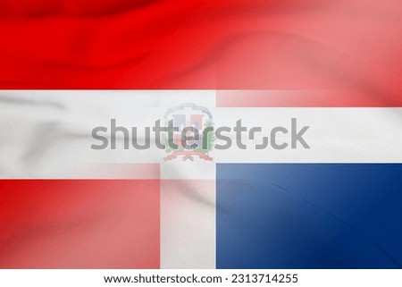 Austria and Dominican Republic government flag transborder relations DOM AUT symbol country Dominican Republic Austria patriotism. 3d image Stock fotó © 