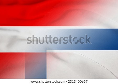 Austria and Finland government flag transborder contract FIN AUT banner country Finland Austria patriotism. 3d image Stock fotó © 