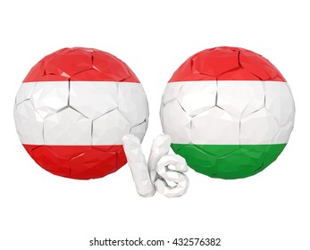 Austria / Hungary Low Poly Soccer Game 3d Illustration