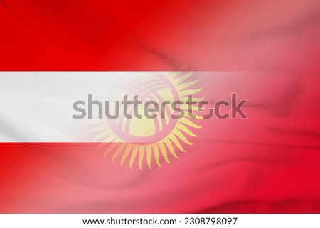 Austria and Kyrgyzstan state flag international contract KGZ AUT banner country Kyrgyzstan Austria patriotism. 3d image Stock fotó © 