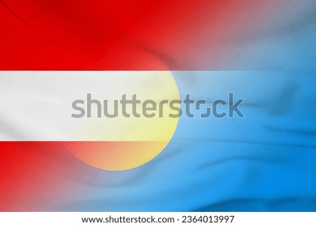 Austria and Palau state flag international negotiation PLW AUT symbol country Palau Austria patriotism. 3d image Stock fotó © 